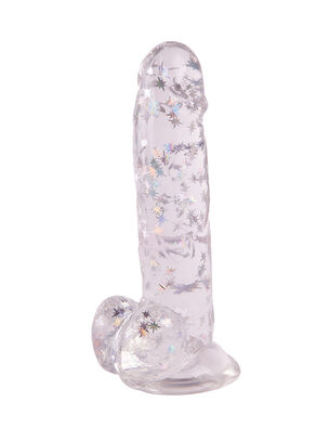 Silver Star Glitter Dildo